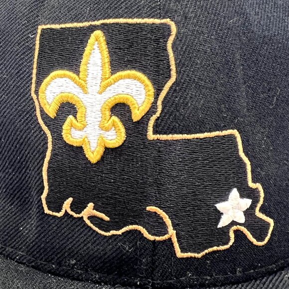 Vintage Mitchell & Ness New Orleans Saints Fitted Cap 7 3/4 Black 25th Ann 1991 - Picture 3 of 16